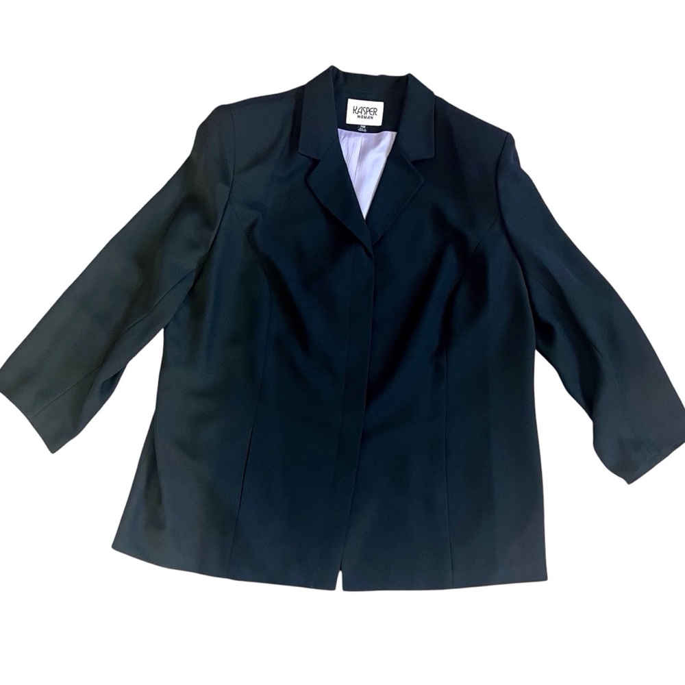 Kaspar Woman Navy Blue Blazer Size 24W Pre-Owned